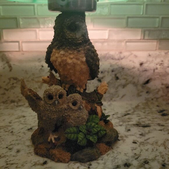 Westland Giftware Owl Family Candle Holder With Green Shade - Picture 6 of 9